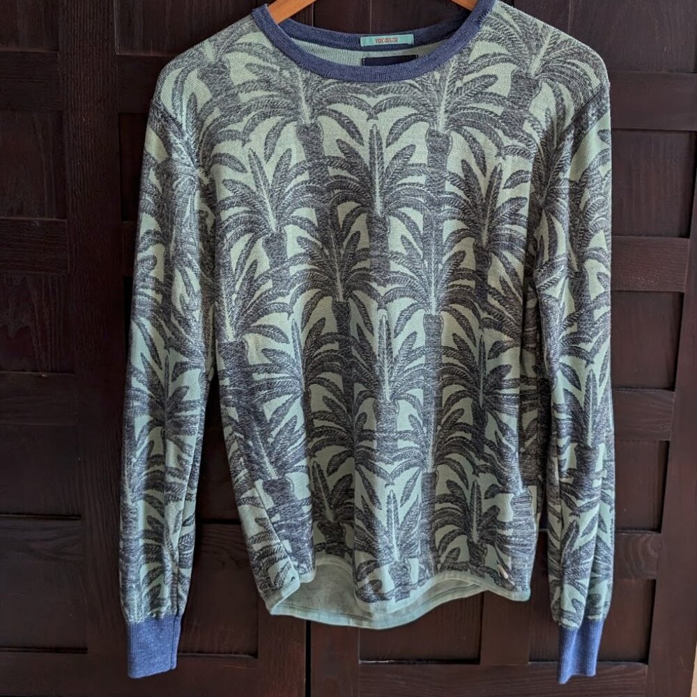 Scotch & Soda Sweater Pullover Men Palmetto Leaves Print Vacanza Size M